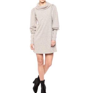 BCBGeneration Ribbed Cowl Neck Bubble Sleeve Sweater Dress
